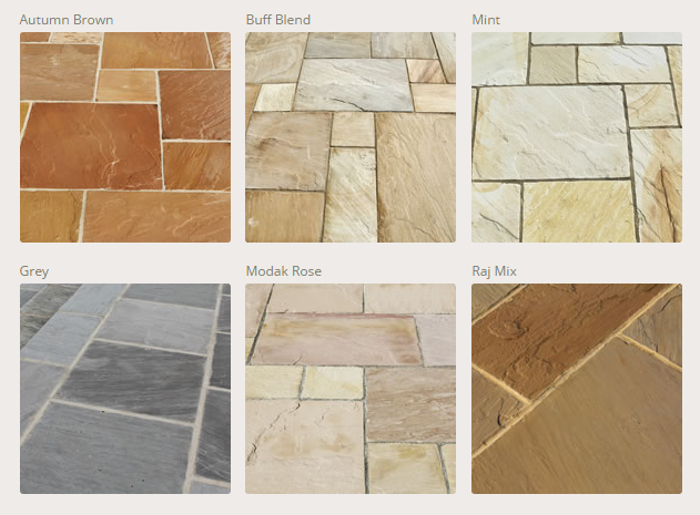 Indian Sandstone Paving - Colours