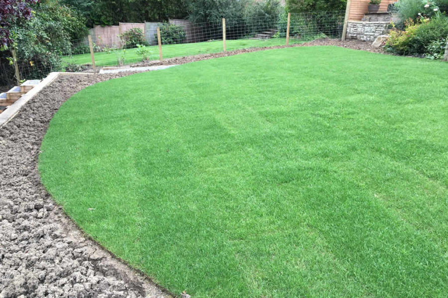 A new more level lawn is created as per our clients' brief